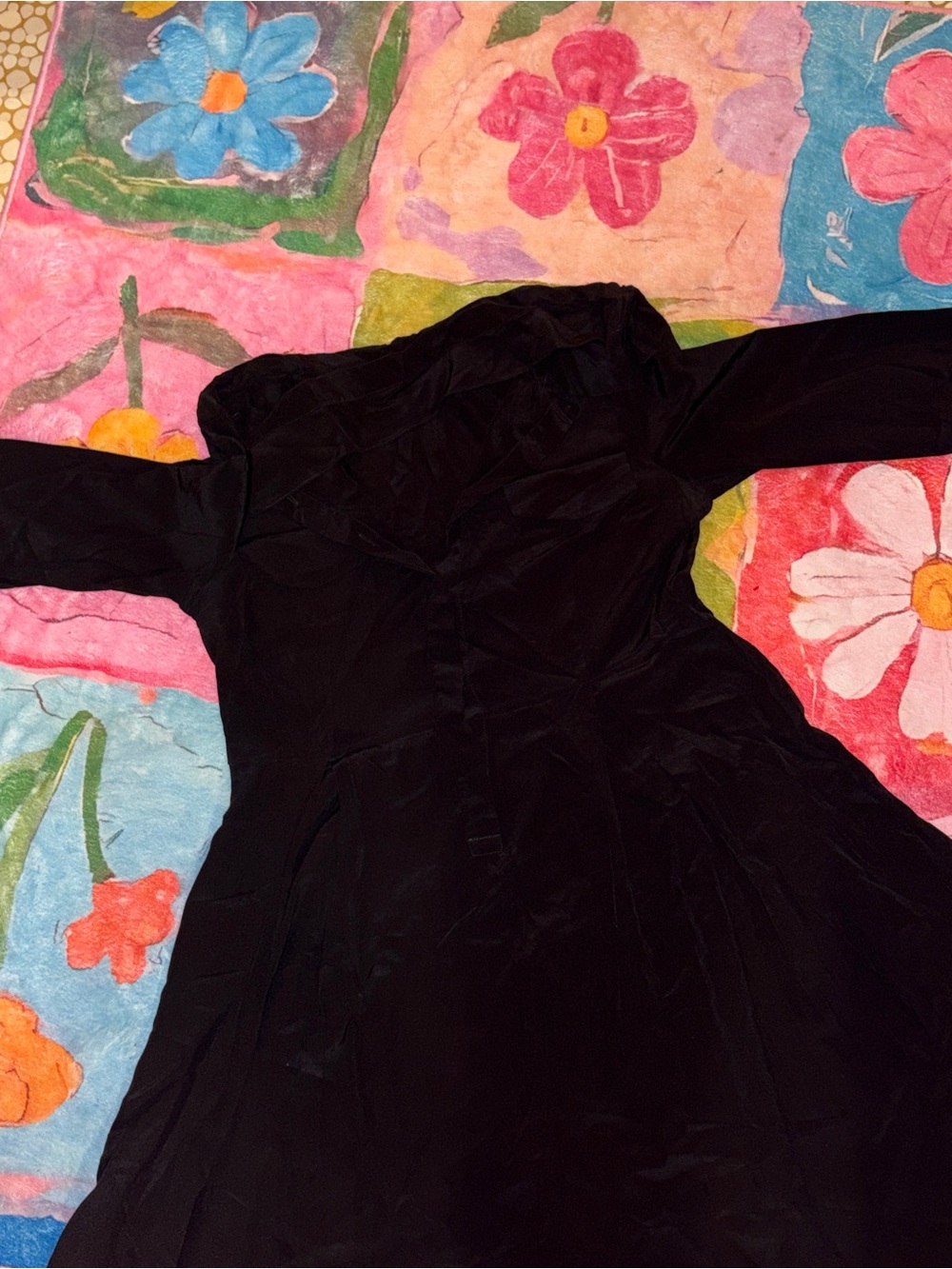 Women’s Black Long Sleeve Dress with Fitted Waist